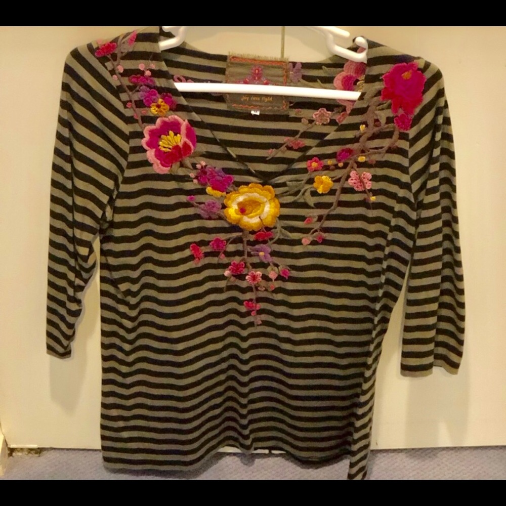 🌸🌸Johnny Was Flower Embroidered Top 1X